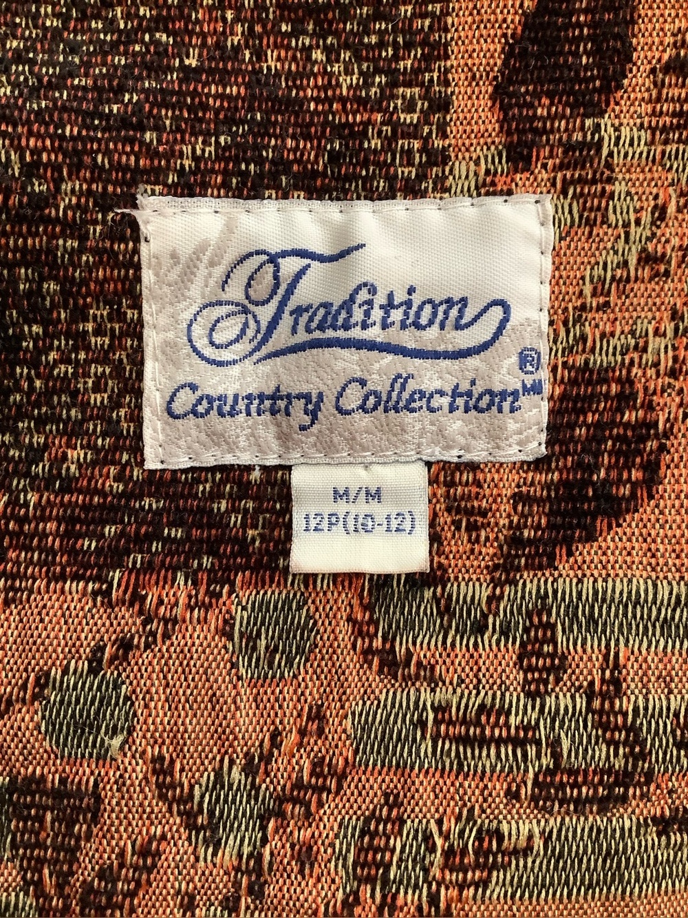 VINTAGE Tapestry Mixed Print Zip Front Jacket Boho Patchwork Motif M - Picture 10 of 11